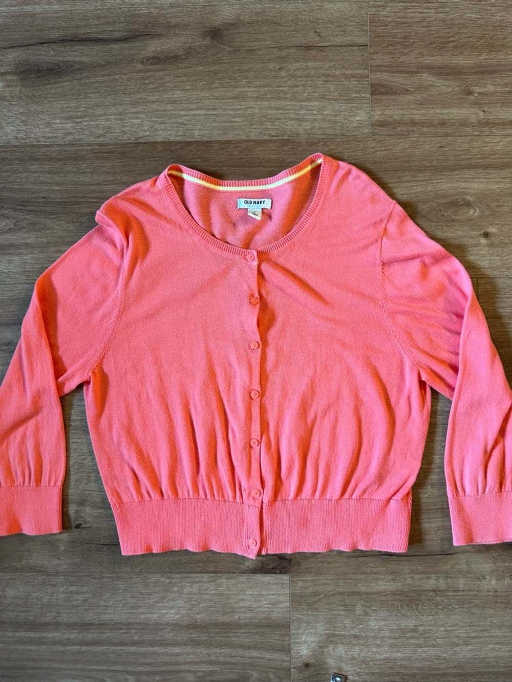 Old Navy Coral Pink Button-Front Women's Cardigan